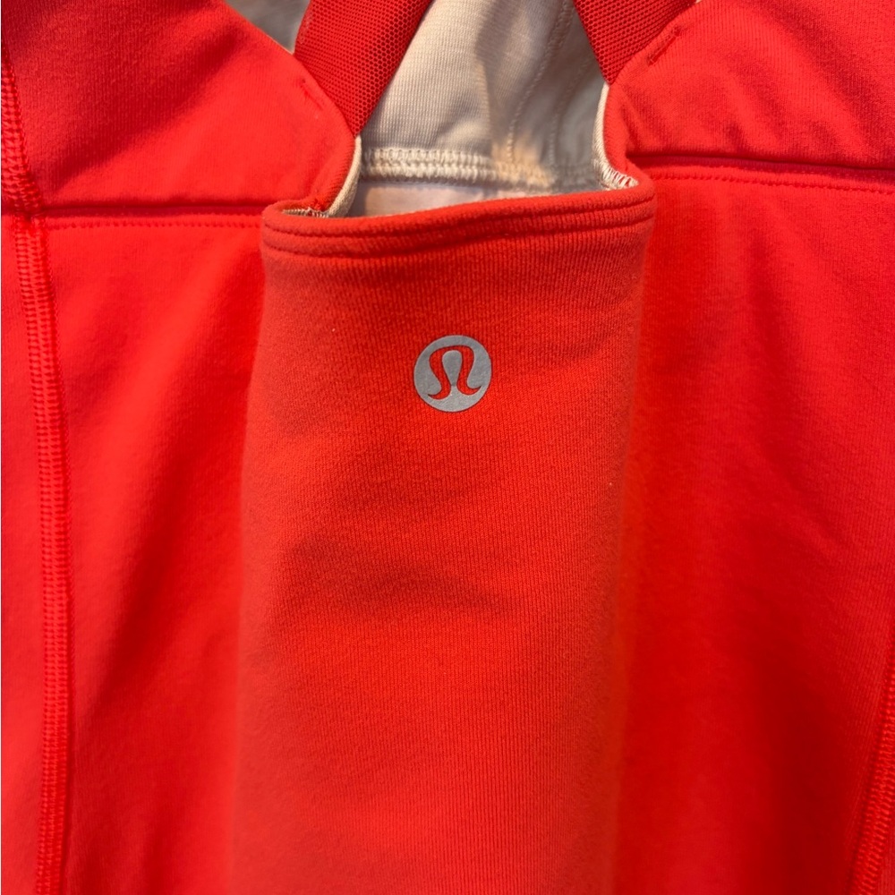 lululemon athletica Vibrant Coral Red Tank Top w/ Built In Bra 6 - Picture 3 of 4